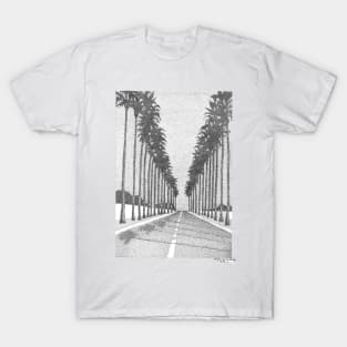 California Palm Tree Lined Coastal Road T-Shirt